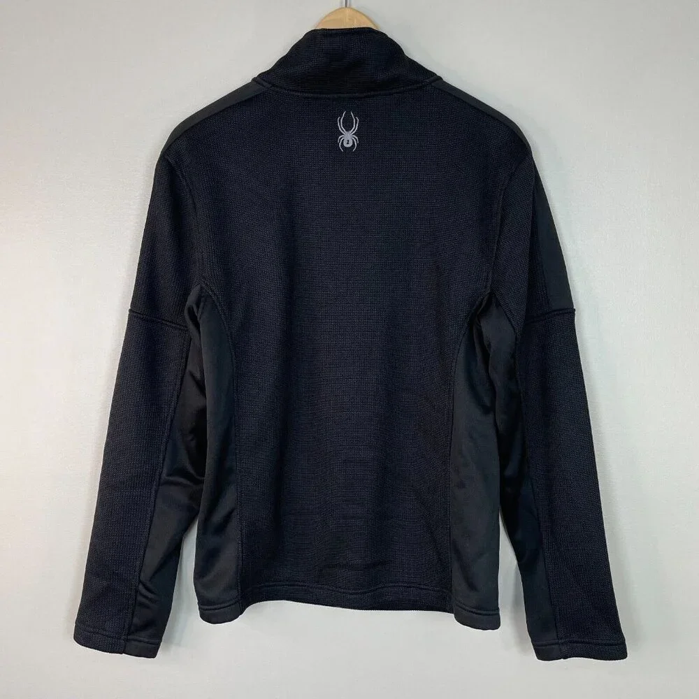 Spyder Sweater Small Ourbound 1/4-Zip Pullover Black Long Sleeve Men's - Picture 4 of 12